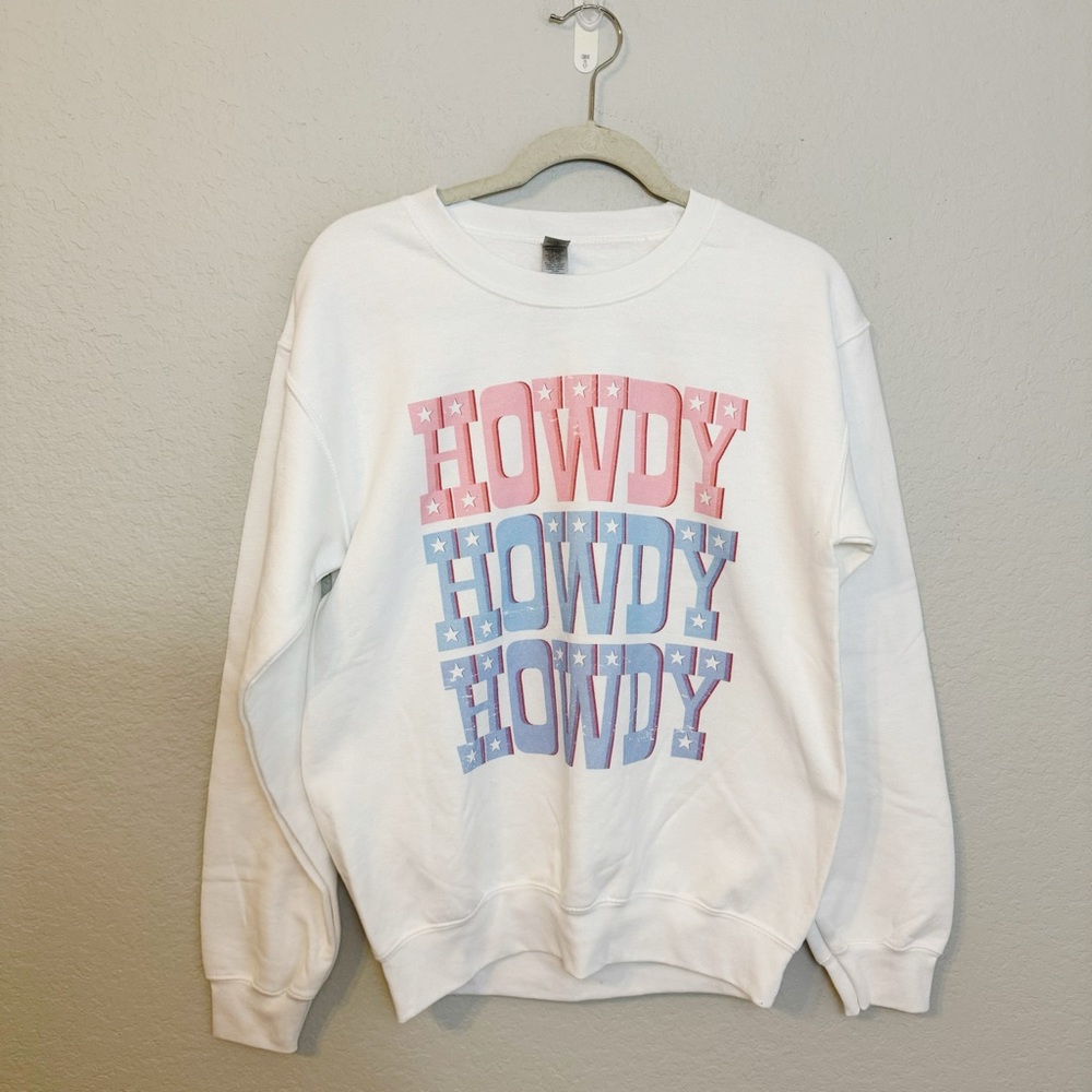 Howdy Graphic Crewneck Sweatshirt NWOT Patriotic